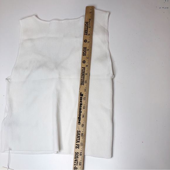 Goelia Acetate Knitted Ruched Vest Women's Tank Top Off White Size Large NEW - Picture 15 of 16